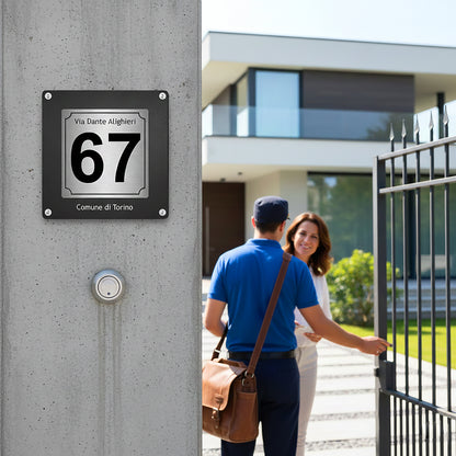 Pubblimania Numero Civico Personalizzato in Alluminio Antracite montagna - Made in Italy