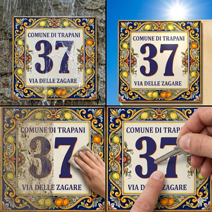 numero civico pubblimania in stile maiolica di sicilia resistente per esterno