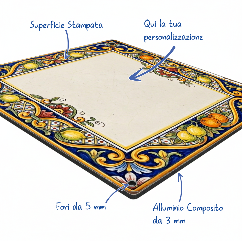 mattonella in dibond maiolica siciliana