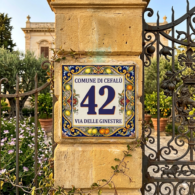 numeri civici maiolica siciliana