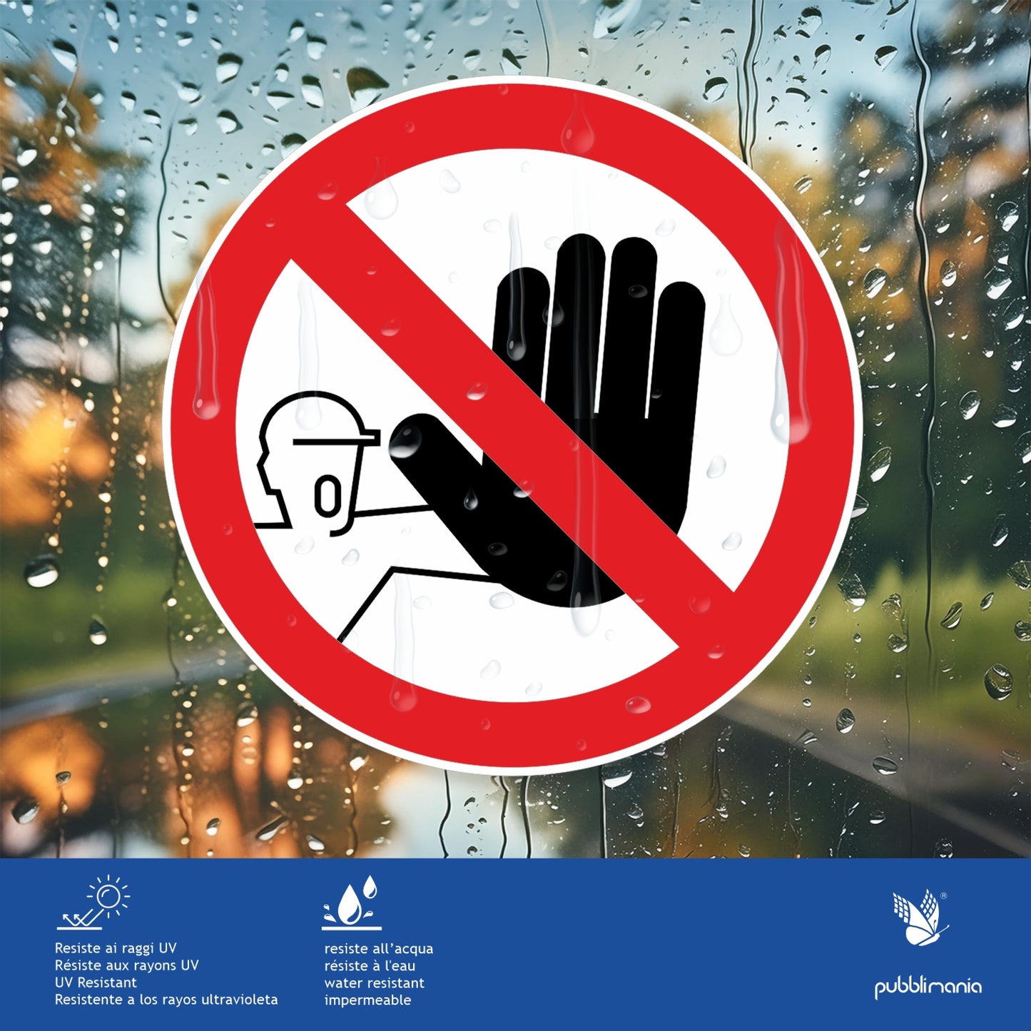 Pubblimania Klebeetiketten: Schutzbrille tragen. Für den Außenbereich geeignet (10 cm).