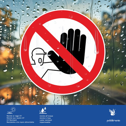 Pubblimania Klebeetiketten: Schutzbrille tragen. Für den Außenbereich geeignet (10 cm).