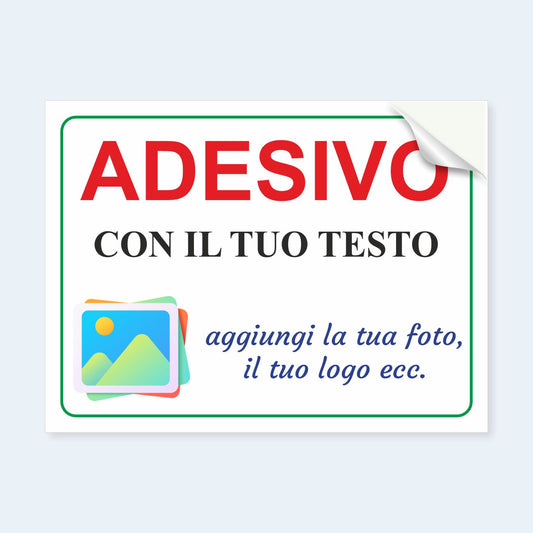 Pubblimania Etichetta Adesiva Personalizzata con tue scritte, in PVC per esterno