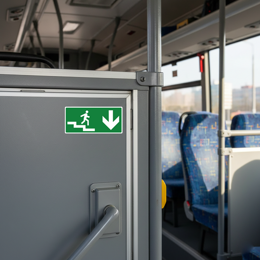 Pubblimania Adesivi Uscita di Emergenza Scale Freccia Giù - Set 10 Pezzi Certificati