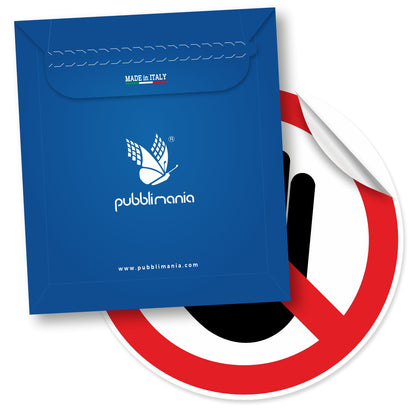 Pubblimania Etichette Adesive Vietato Toccare. Vietato toccare - Stampa per durata esterno (10 Cm)