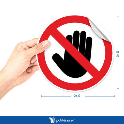 Pubblimania Etichette Adesive Vietato Toccare. Vietato toccare - Stampa per durata esterno (10 Cm)