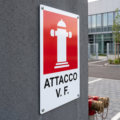 cartello attacco Vigili del Fuoco in dibond  pubblimania made in italy
