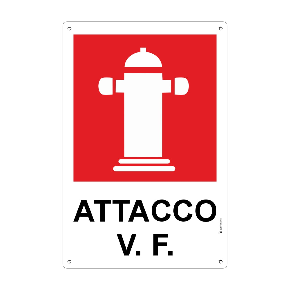 cartello attacco Vigili del Fuoco in alluminio by pubblimania