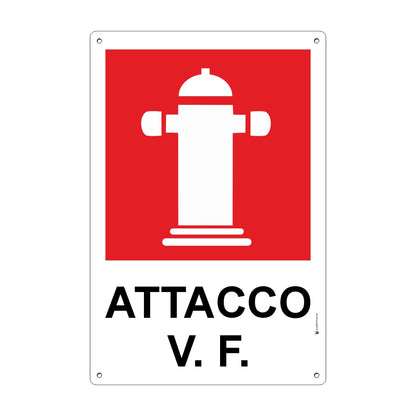 cartello attacco Vigili del Fuoco in alluminio by pubblimania