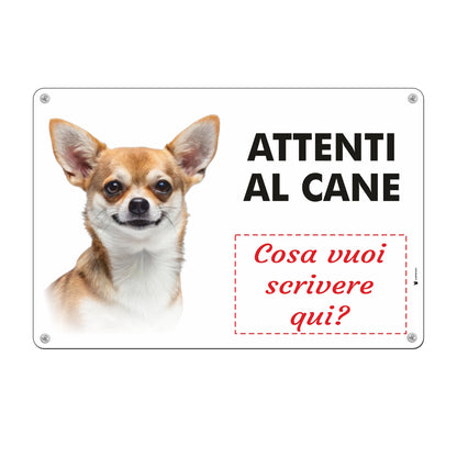 Pubblimania cartello ATTENTI AL CANE Chihuahua