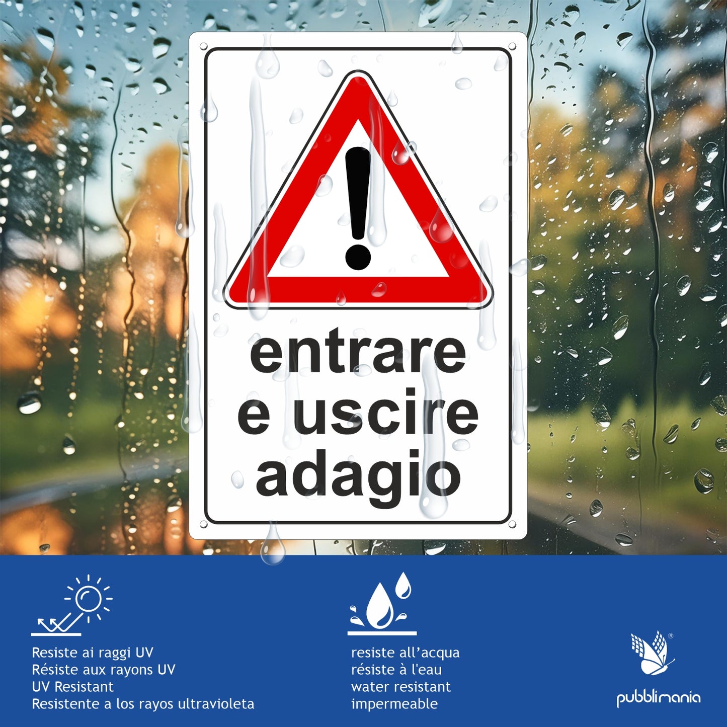 Pubblimania Entrare e  Uscire Adagio in alluminio rinforzato a 3 strati