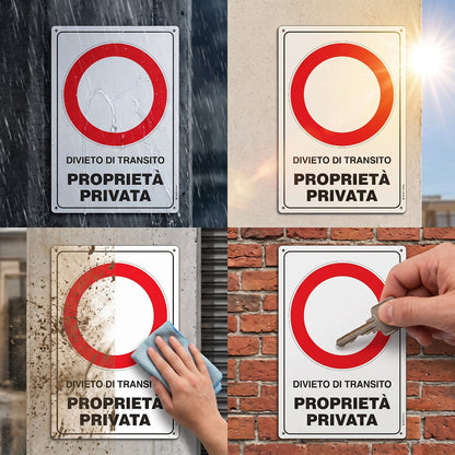 cartello divieto di transito resistente intemperie