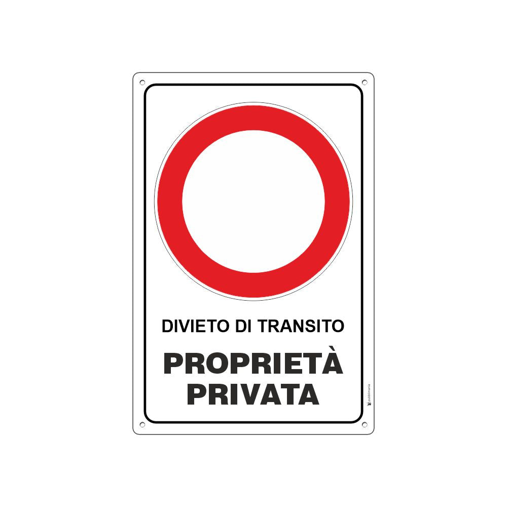 pubblimania cartello alluminio proprietà privata divieto di transito