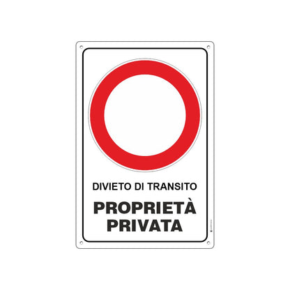 pubblimania cartello alluminio proprietà privata divieto di transito