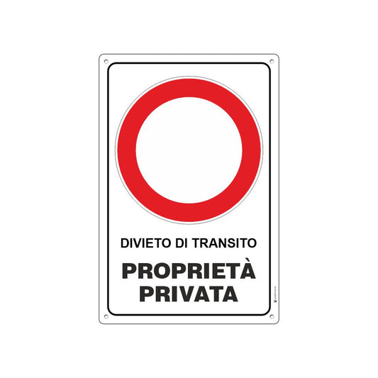 pubblimania cartello alluminio proprietà privata divieto di transito