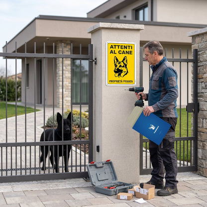 cartello attenti al cane installazione a cancello pubblimania