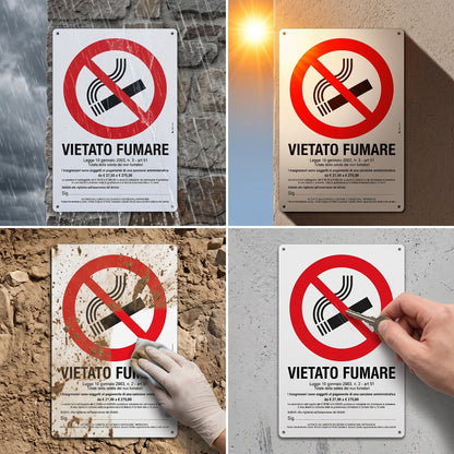 Pubblimania Cartello vietato fumare a norma GPRS resistente