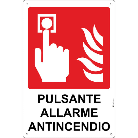 cartello allarme incendio alluminio composito pubblimania