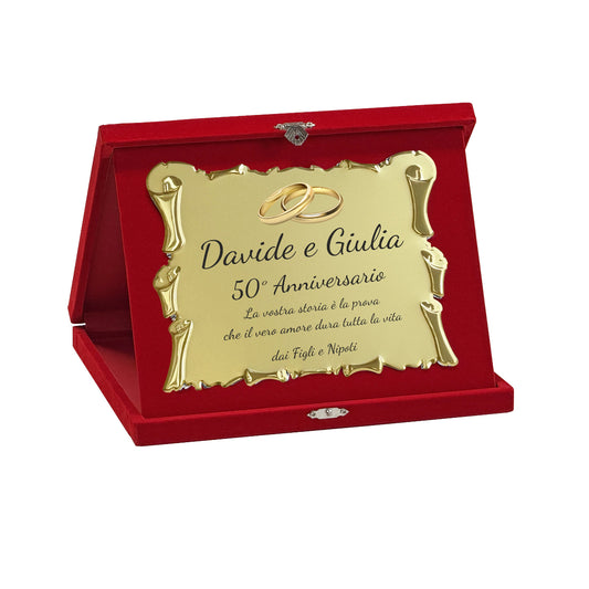 pubblimania cofanetto nozze matrimonio con pergamena oro idea regalo