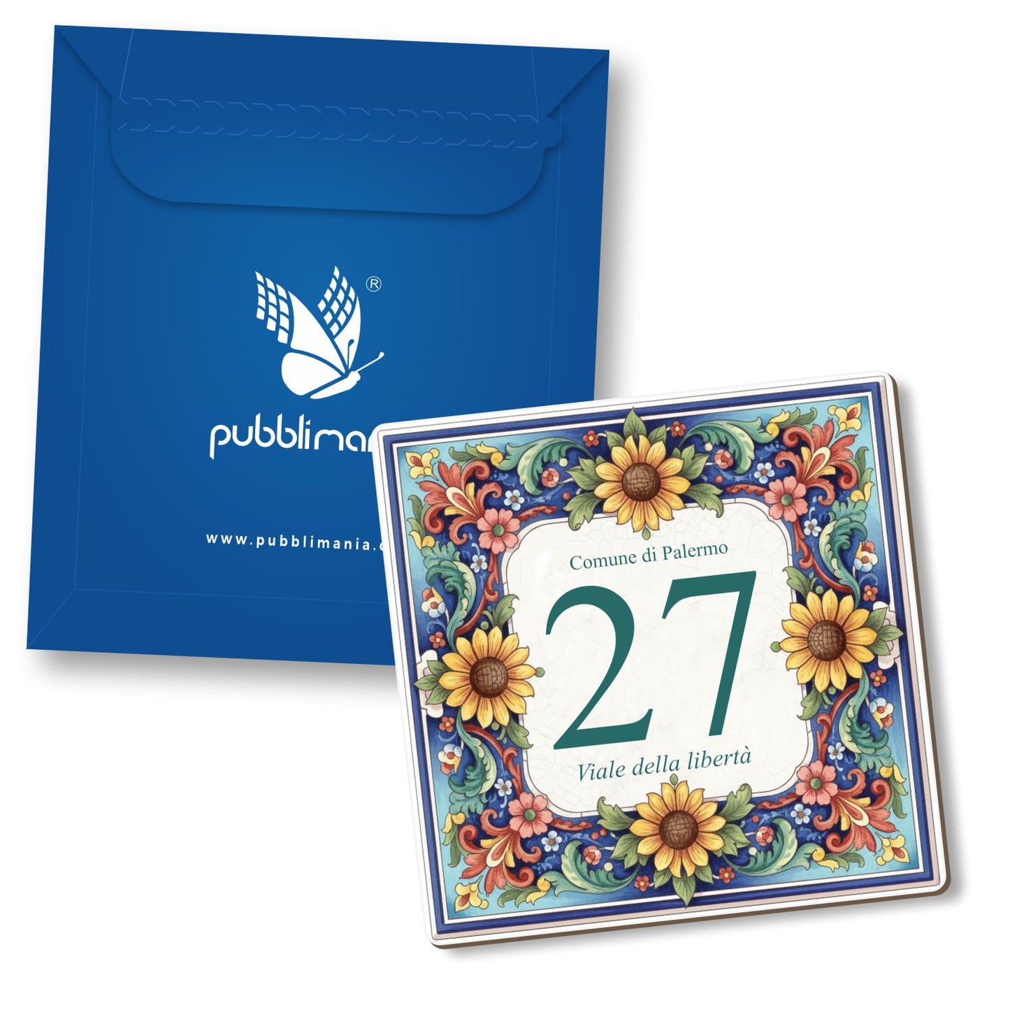 Pubblimania NUMERO CIVICO FIORI OLD STYLE PERSONALIZZATO in alluminio rinforzato