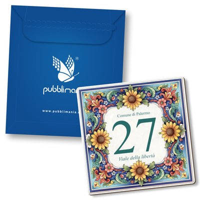 Pubblimania NUMERO CIVICO FIORI OLD STYLE PERSONALIZZATO in alluminio rinforzato