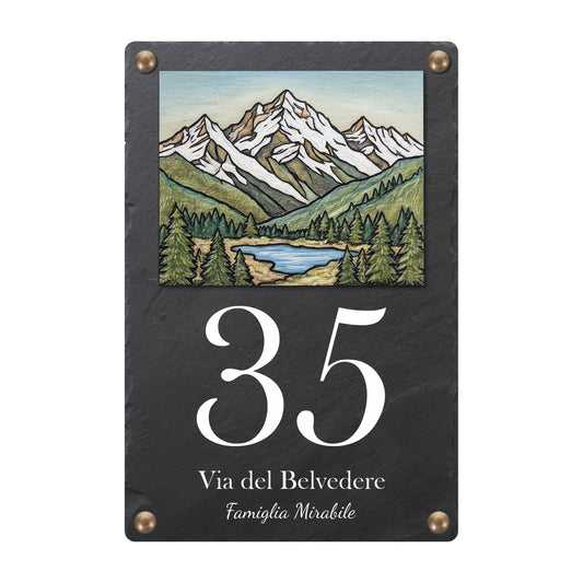 numero civico ardesia montagna