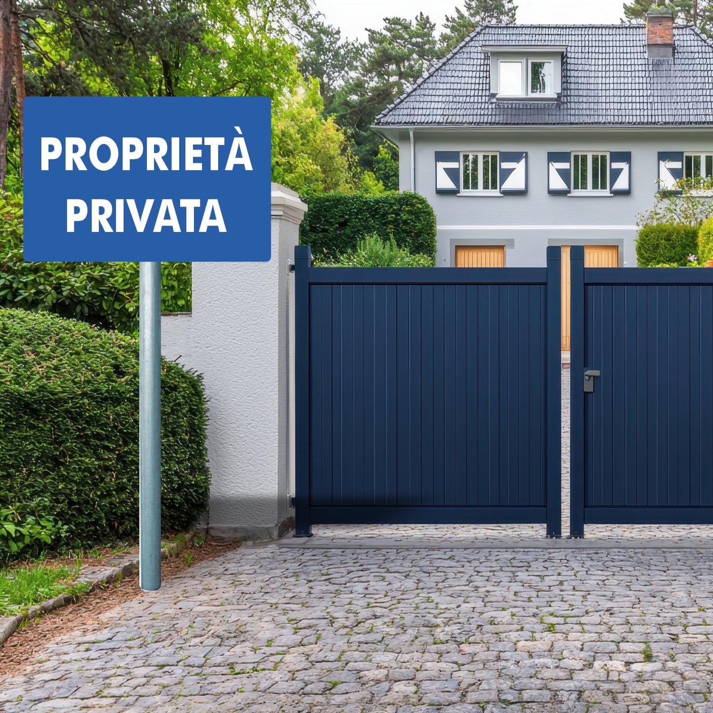 Pubblimania CARTELLO PROPRIETA PPRIVATA 40X60, per installazione a paletto. Completo di Staffe e Bulloni