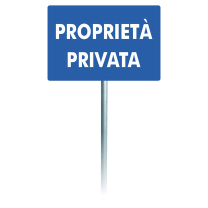 Pubblimania CARTELLO PROPRIETA PPRIVATA 40X60, per installazione a paletto. Completo di Staffe e Bulloni