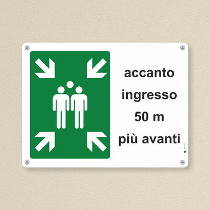 Pubblimania PUNTO DI RACCOLTA ORIZZONTALE PERSONALIZZATO. Cartello in Alluminio rinforzato per esterno