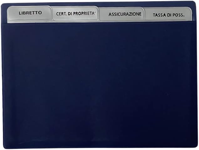 pubblimania portadocumenti auto a schede singole per carta di circolazione assicurazione proprietà blu