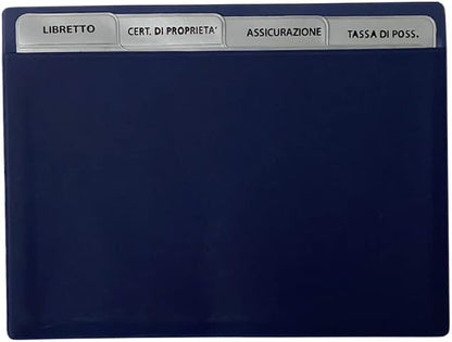 pubblimania portadocumenti auto a schede singole per carta di circolazione assicurazione proprietà blu