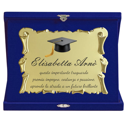 Targa Laurea Personalizzata con Cofanetto in Velluto – Made in Italy | Pubblimania