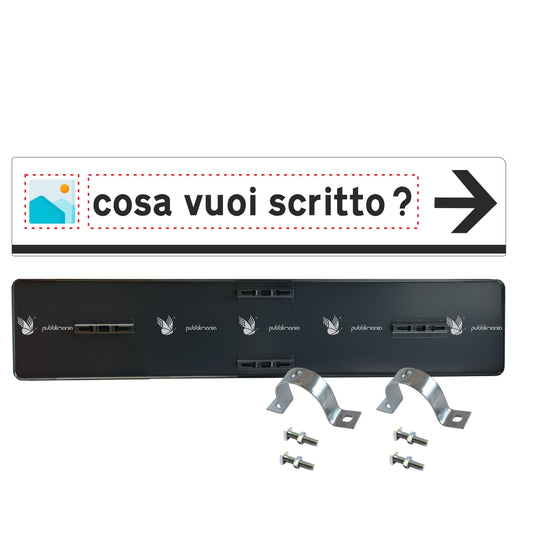 cartello segnaletica freccia personalizzabile 125x25