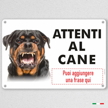 Pubblimania-Rottweiler-cartello-ATTENTI-AL-CANE-pubblimania-personalizzato