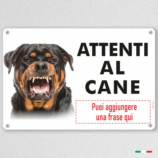Pubblimania-Rottweiler-cartello-ATTENTI-AL-CANE-pubblimania-personalizzato