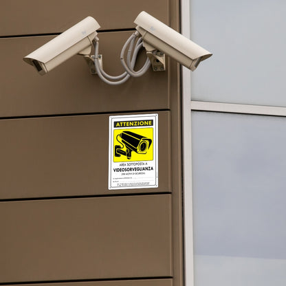 Pubblimania Cartello Area Videosorvegliata con legge GDPR in Alluminio per esterno