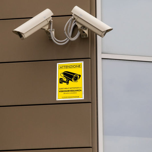 Pubblimania Videoüberwachungsbereich – Außenschild aus 3 mm starkem, widerstandsfähigem Aluminium