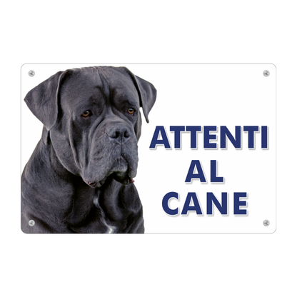 Pubblimania Schild „Beware of Cane Corso“ aus 3 mm Verbundaluminium