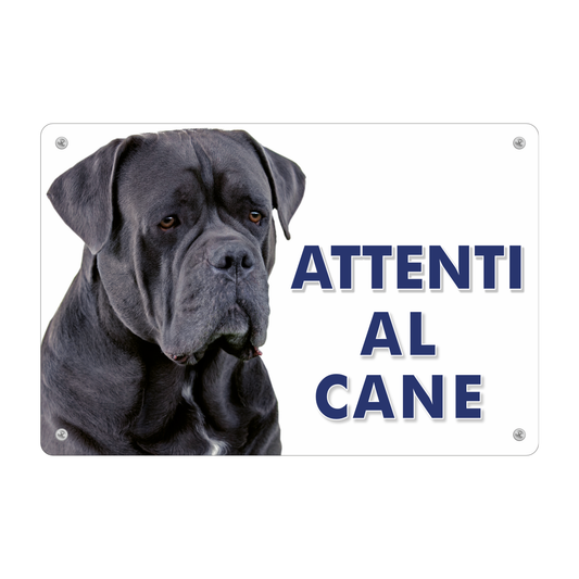 Pubblimania Schild „Beware of Cane Corso“ aus 3 mm Verbundaluminium