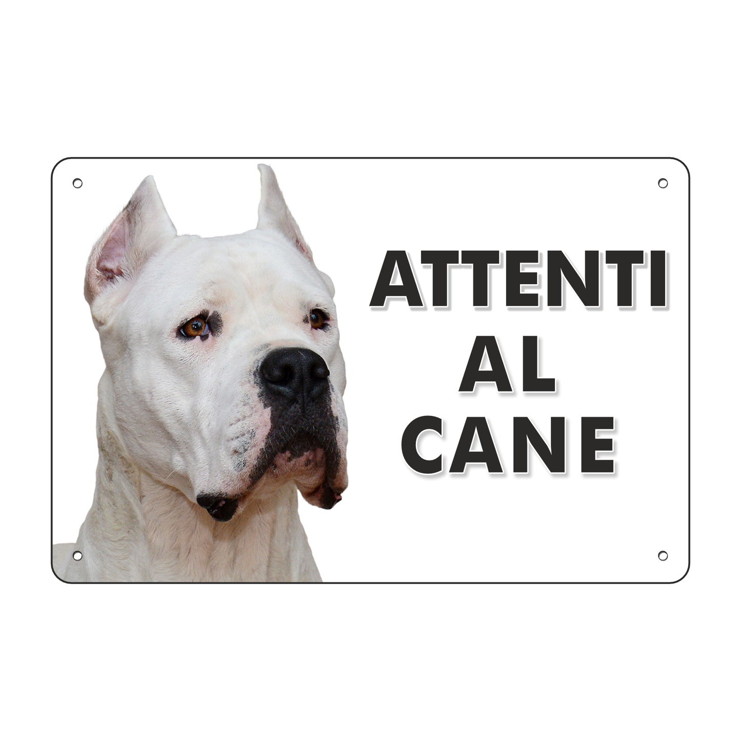 Pubblimania „Vorsicht vor dem Hund“-Schild DOGO ARGENTINO aus 3 mm starkem Aluminiumverbundmaterial