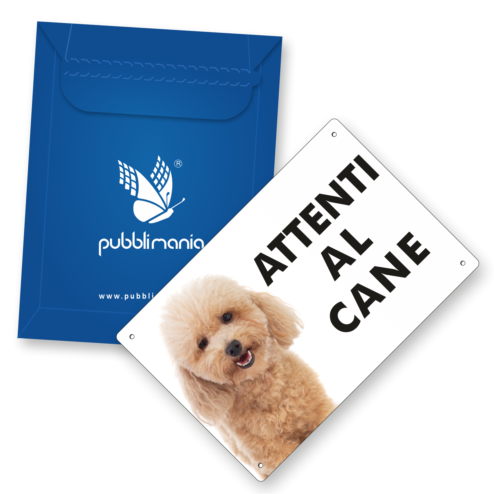 attenti al cane barboncino pubblimania segnale cartello
