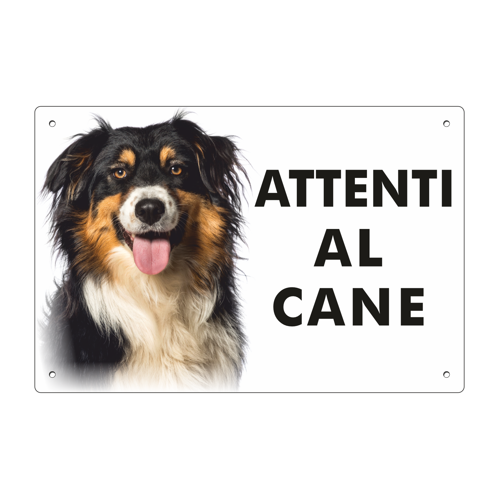 pubblimania cartello in dibond segnale in alluminio composito da 3 millimetri di spessore robusto con 4 fori agli angoli segnaletica cartello attenti al cane attenzione