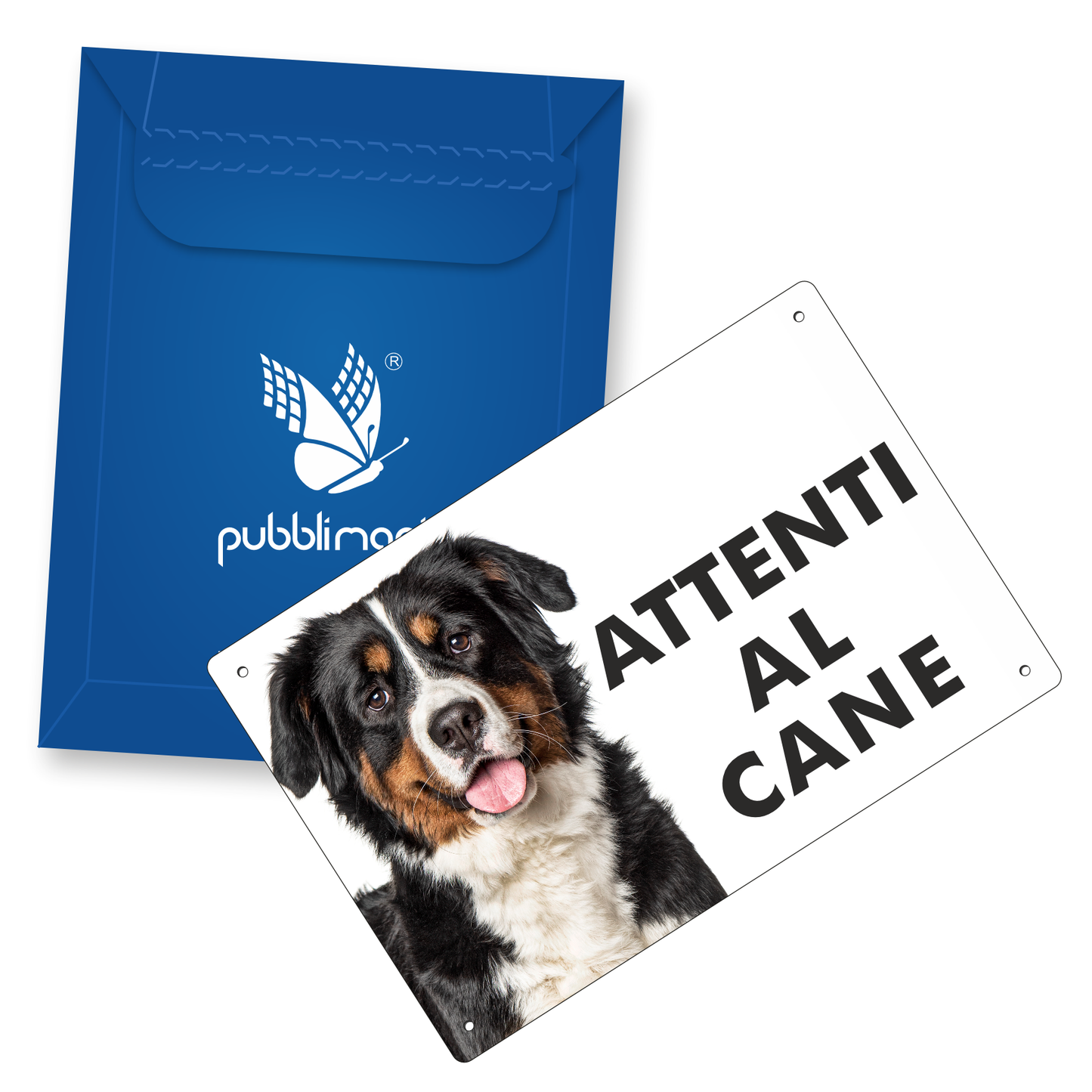 Pubblimania „Vorsicht vor dem Berner Sennenhund“-Schild aus 3 mm starkem Aluminiumverbundmaterial