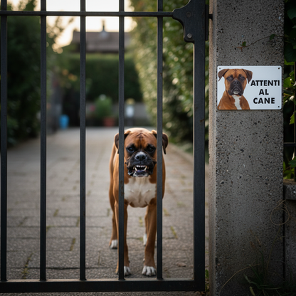 Boxer più indietro dietro al cancello