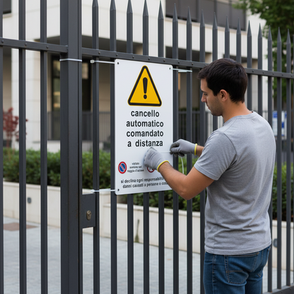 Pubblimania ferngesteuertes automatisches Torschild aus Aluminium für den Außenbereich
