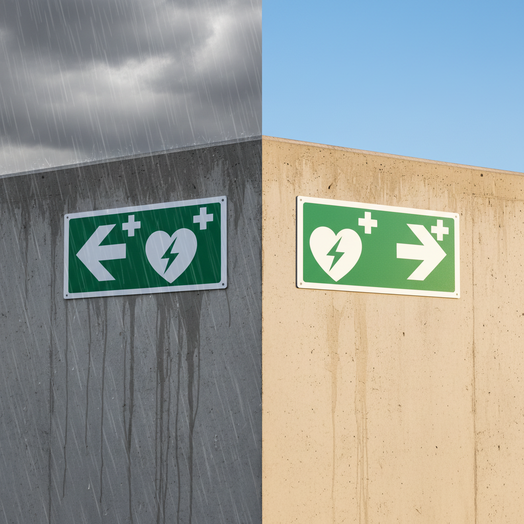 Cartelli defibrillatore con due atmosfere