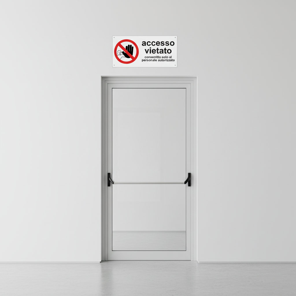 Cartello Accesso Vietato sopra porta pubblimania
