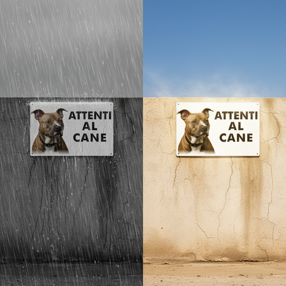 Cartello Attenti al Cane Amstaff - Condizioni estreme