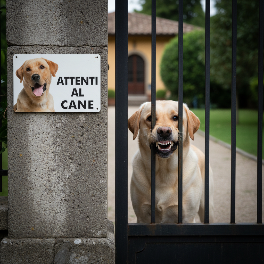 Pubblimania „Vorsicht vor dem Labrador“-Schild aus 3 mm starkem Aluminiumverbundmaterial