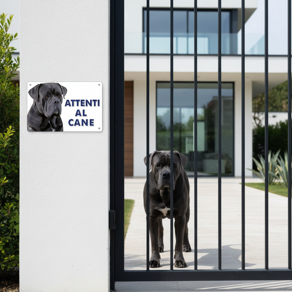 Pubblimania Schild „Beware of Cane Corso“ aus 3 mm Verbundaluminium